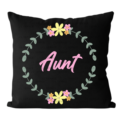 Aunt PNG – Floral Wreath Script Sublimation Design