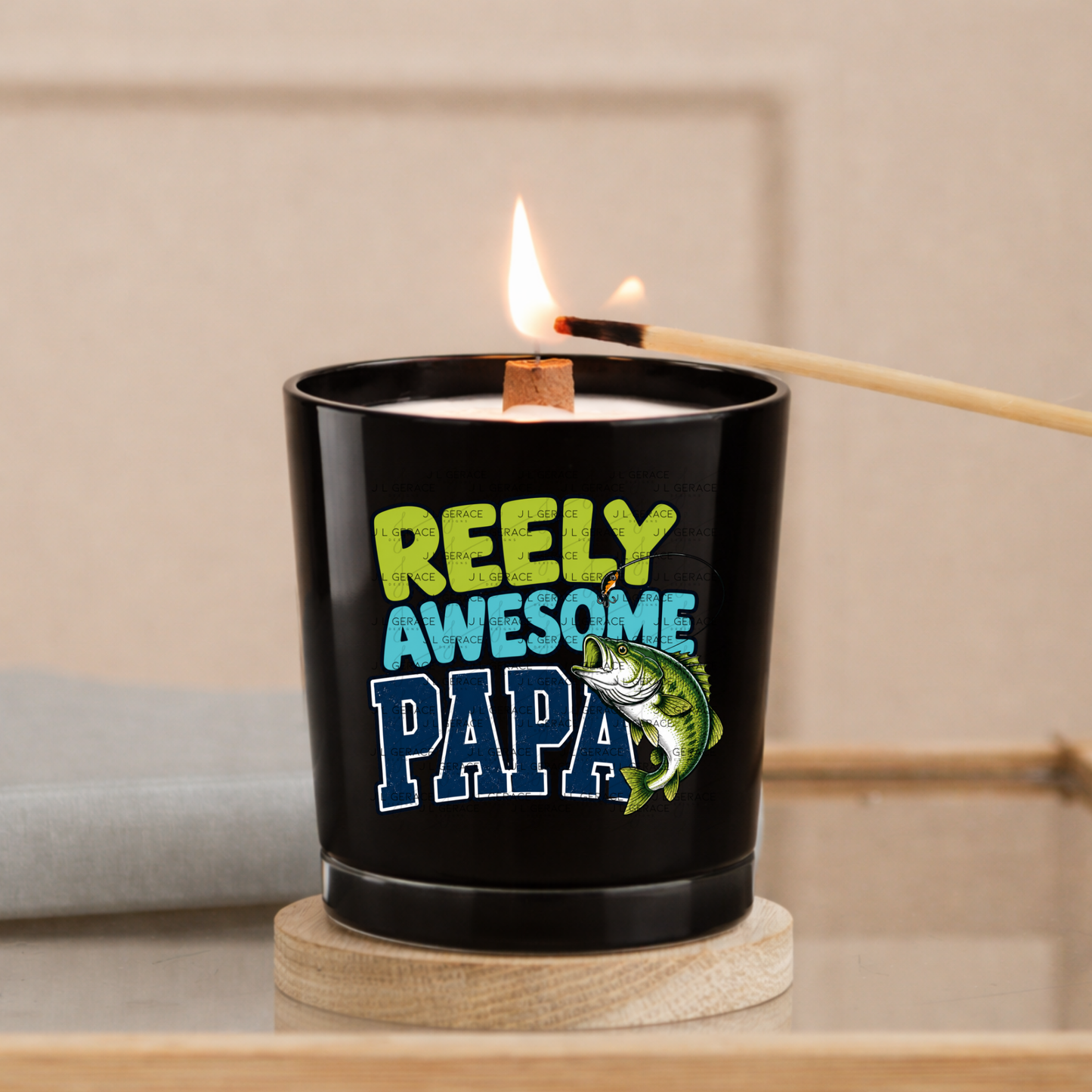 Reely Awesome Papa PNG – Bass Fishing Sublimation Design