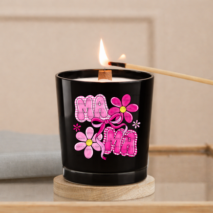 Mama Floral Bow Pink PNG Design