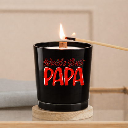 World’s Best Papa PNG – Red Glossy Typography Design