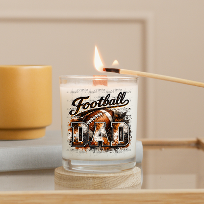 Football Dad PNG – Orange Black Paint Splatter Sports Design with Football