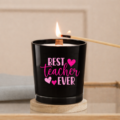 Best Teacher Ever Hearts Pink PNG