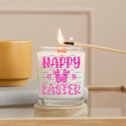 Happy Easter Pink Bunny Peep Flowers Clipart Sublimation PNG