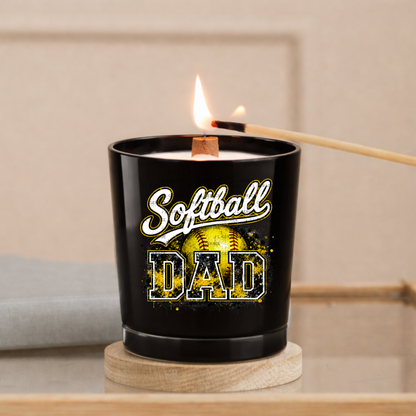 Softball Dad PNG – Yellow Black Paint Splatter Sports Design with Softball