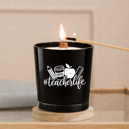 Teacherlife School Supplies Black and White PNG (2 Colors)