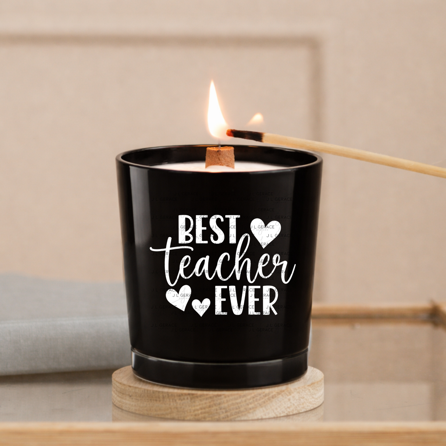 Best Teacher Ever Hearts Black and White PNG