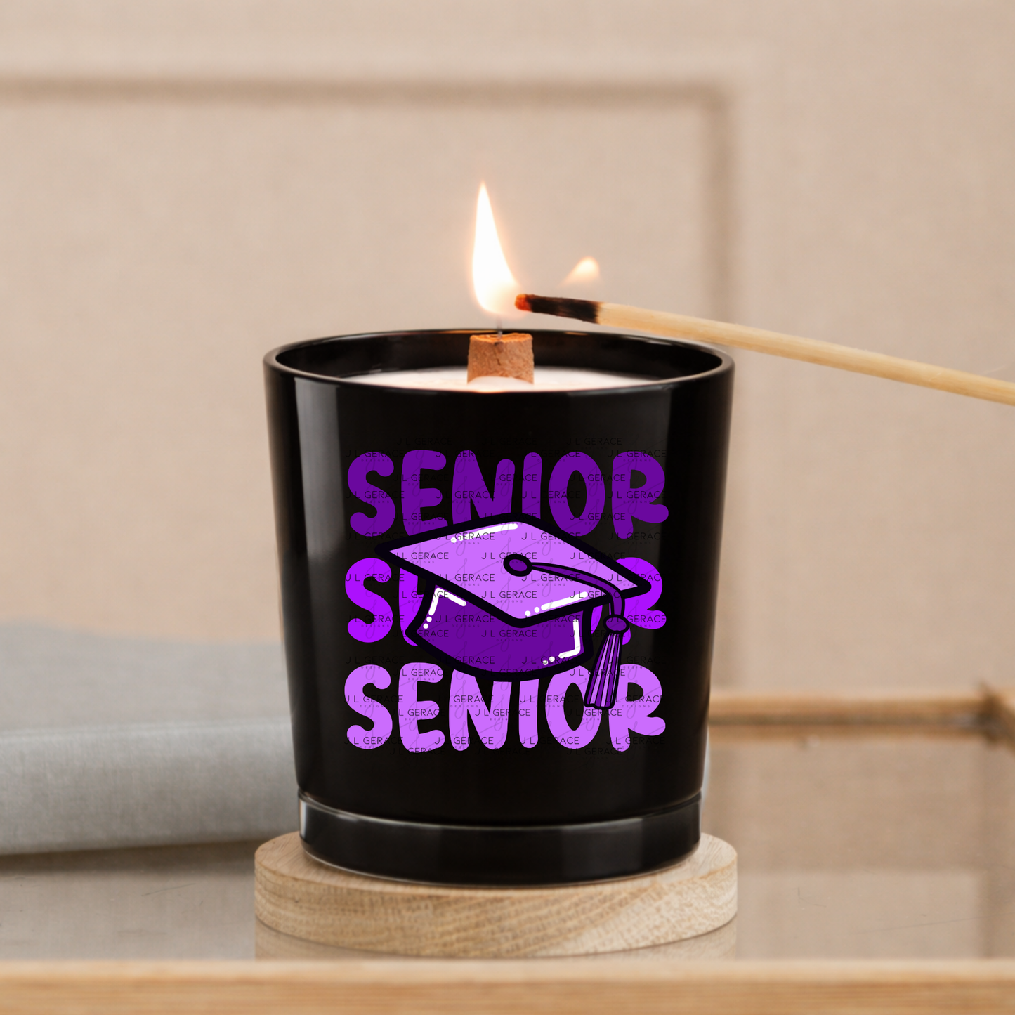 Senior PNG – Purple Graduation Cap Lettering Design