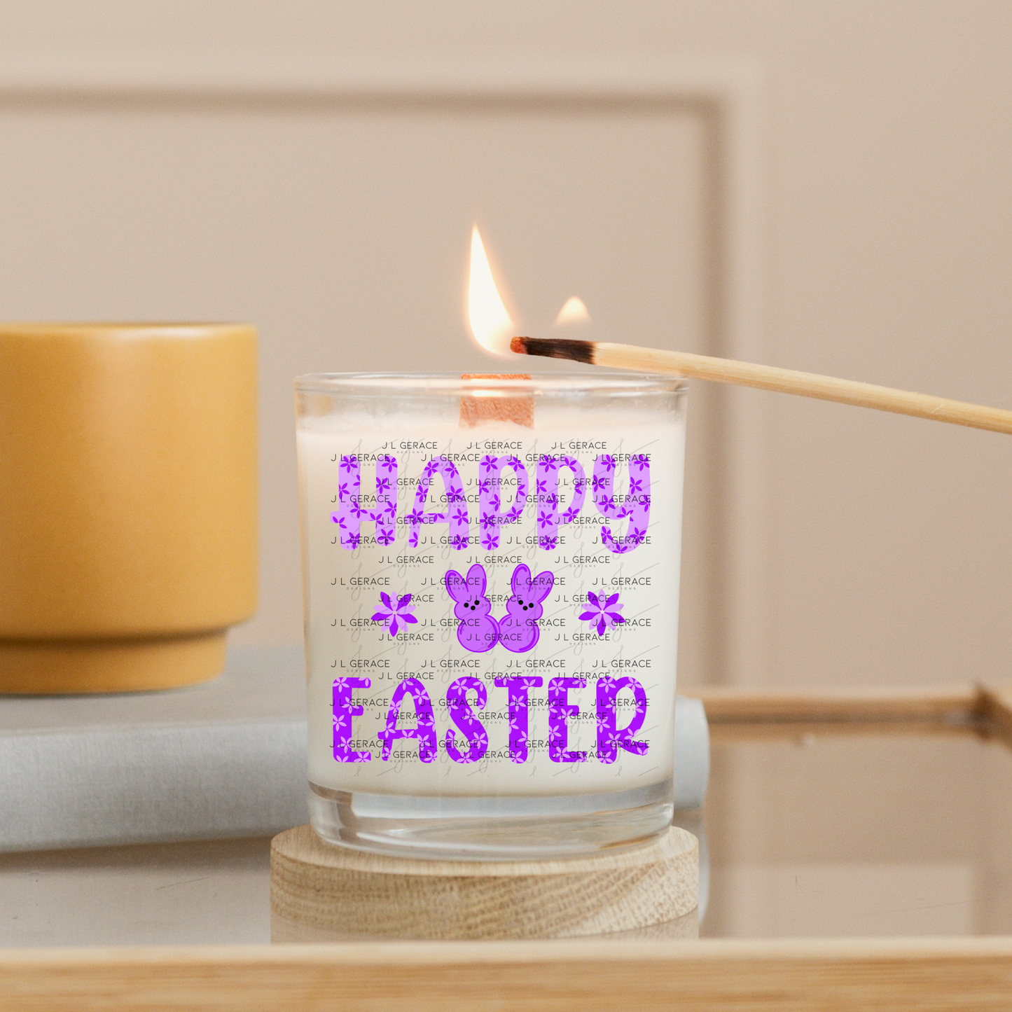 Happy Easter Purple Bunny Peep Flowers Clipart Sublimation PNG