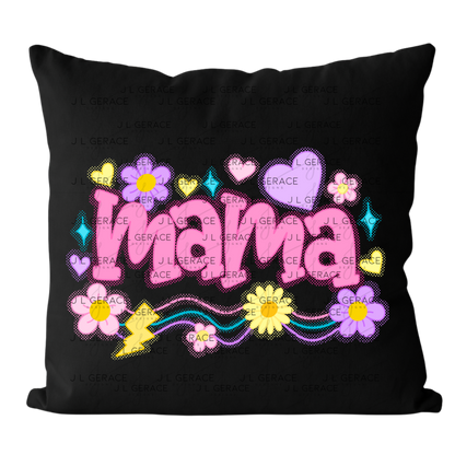 Mama Retro Floral Lightning PNG Design