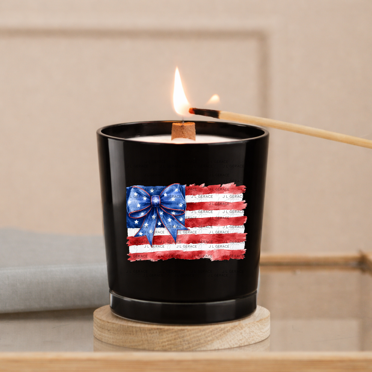 America Watercolor Flag Bow PNG Design