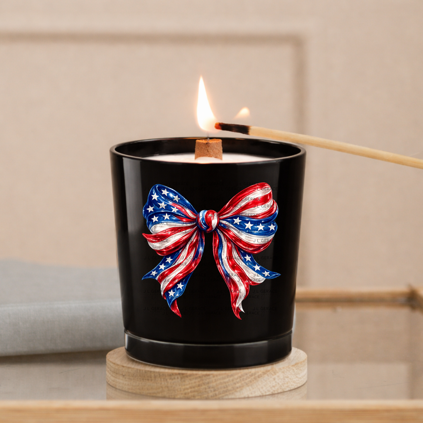 America Flag Bow Patriotic PNG Design