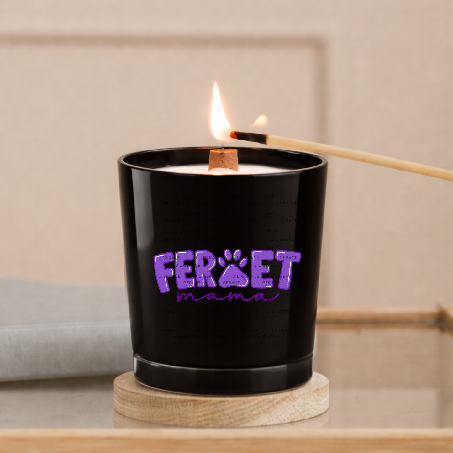 Ferret Mama PNG – Purple Paw Print Design for Pet Lovers