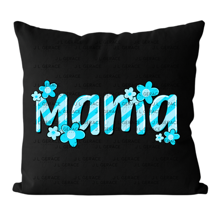 Mama Daisy Floral Blue PNG Design