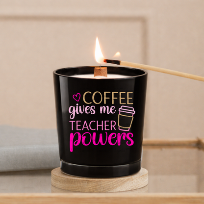 Coffee Gives Me Teacher Powers Pink and Gold PNG