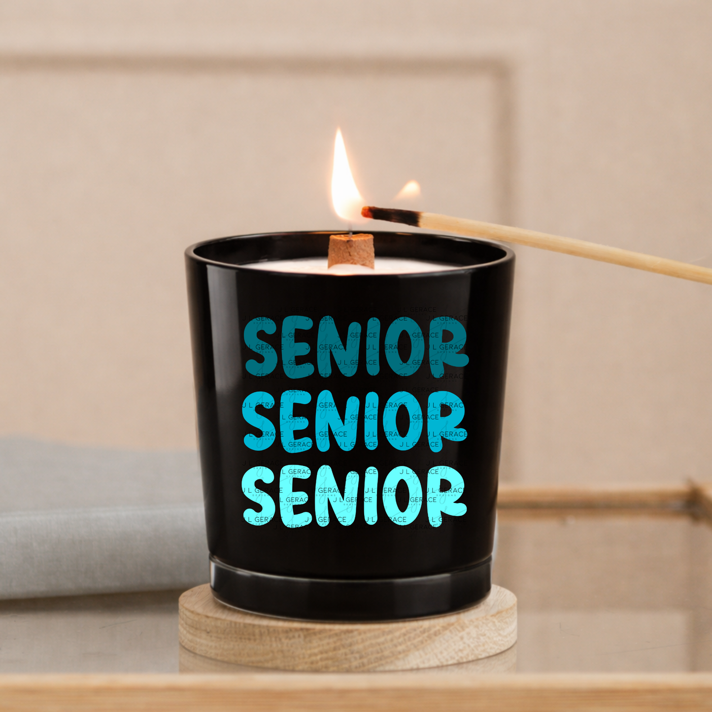 Senior PNG – Teal Gradient Graduation Lettering Design