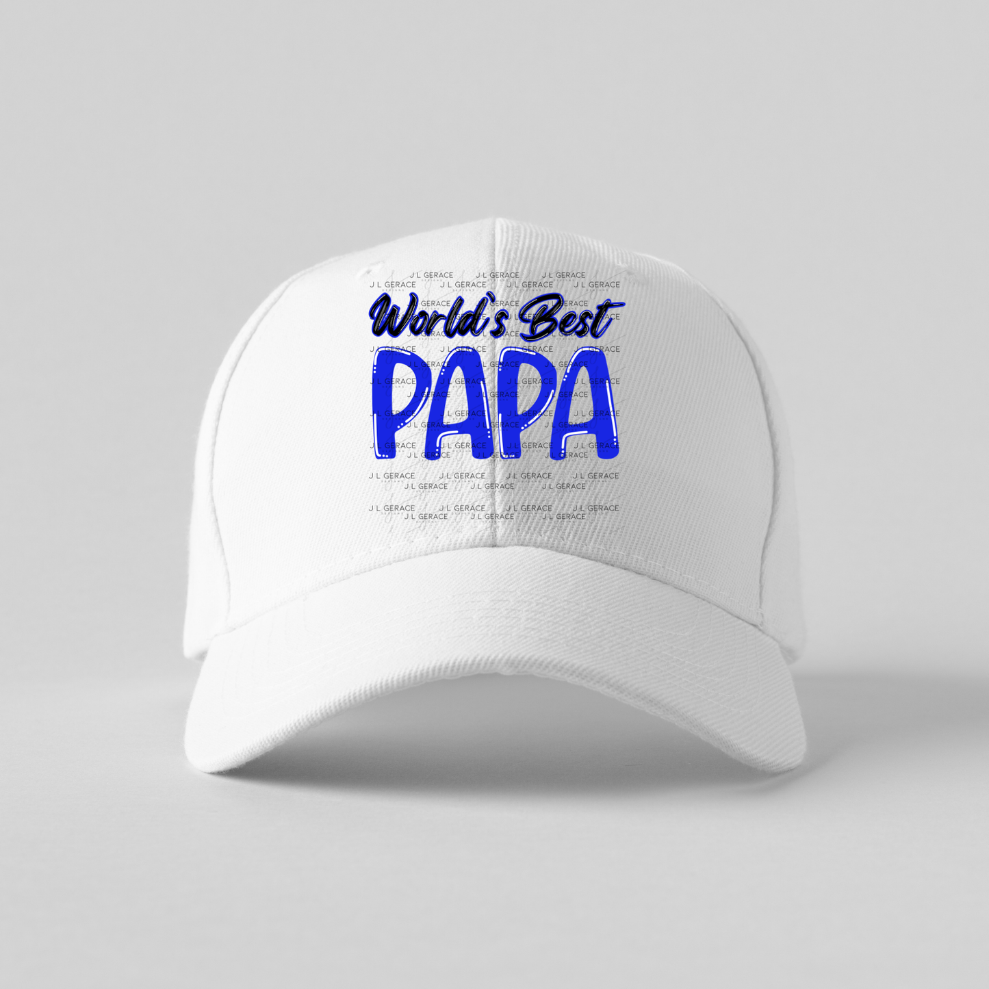 World’s Best Papa PNG – Blue Glossy Typography Design