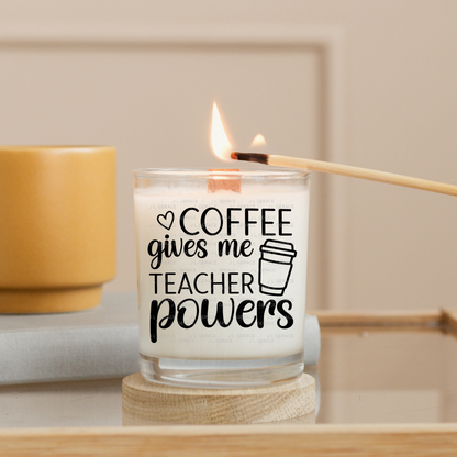 Coffee Gives Me Teacher Powers Black and White PNG (2 Colors)