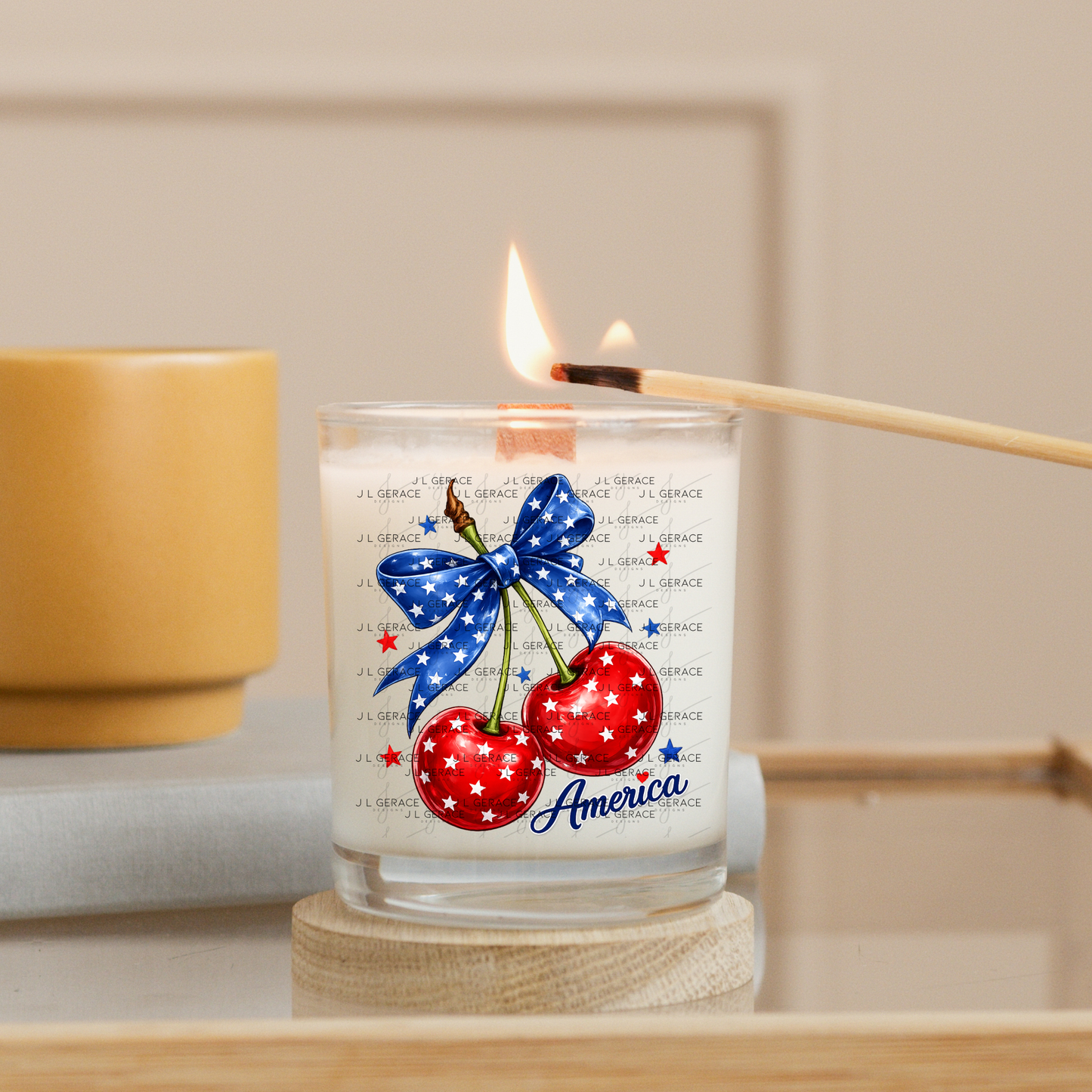 America Cherries Star Bow PNG