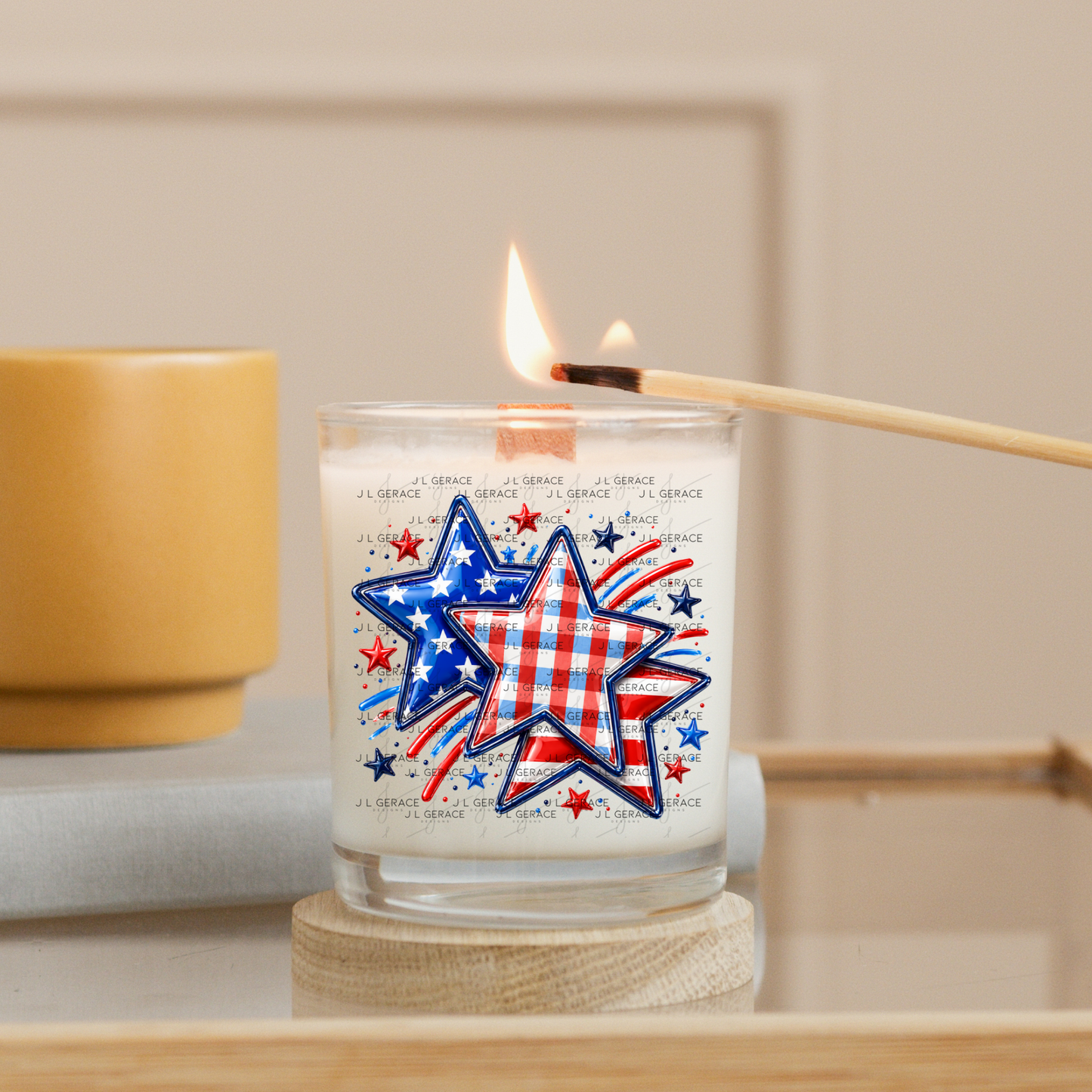 Patriotic Stars Fireworks PNG Design