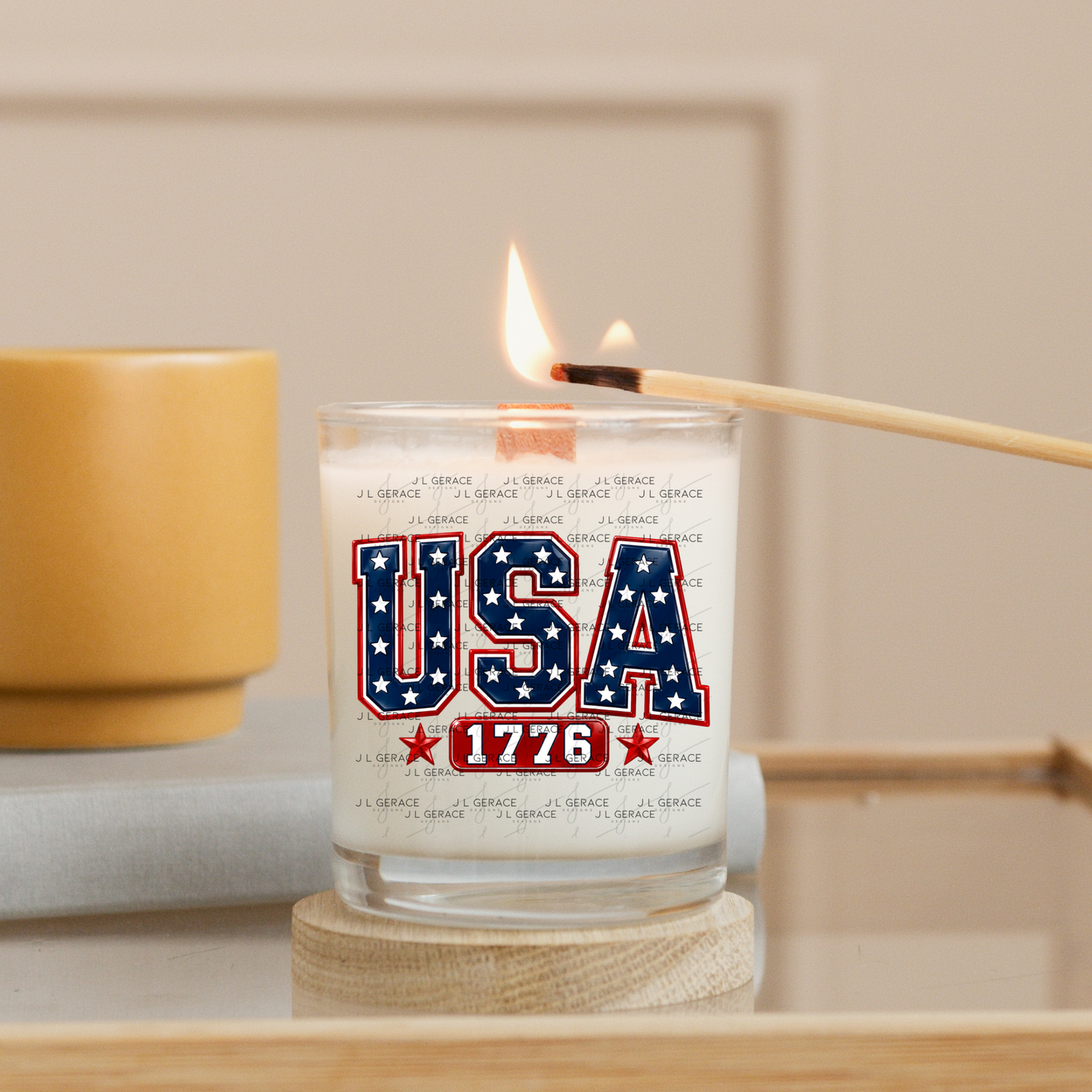 USA 1776 Glossy Patriotic PNG Design