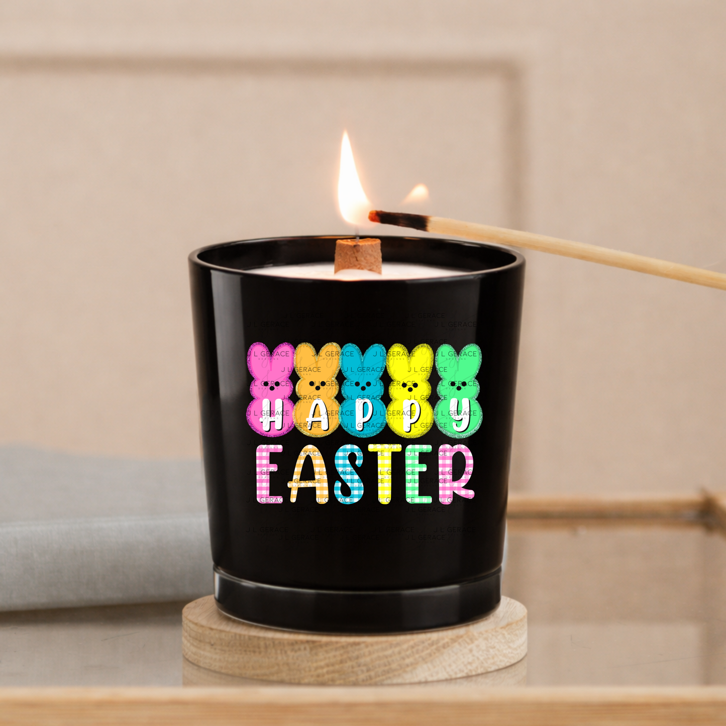 Happy Easter Bunny Clipart Sublimation PNG Gingham Glitter Peeps Bunny Design