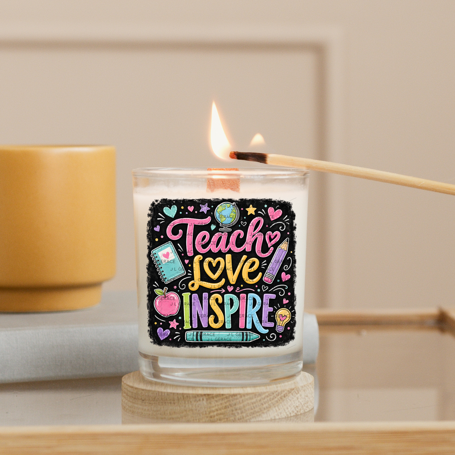 Teach Love Inspire Chalkboard Teacher PNG Digital Download
