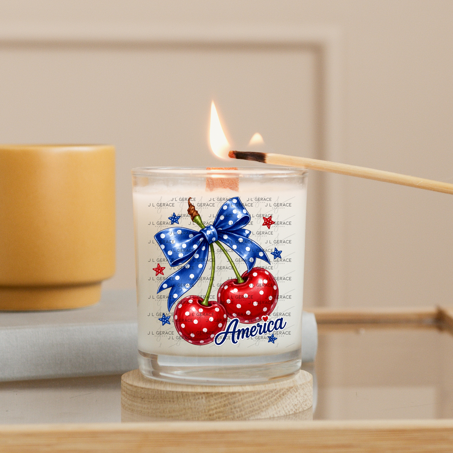 Polka Dot America Cherries PNG