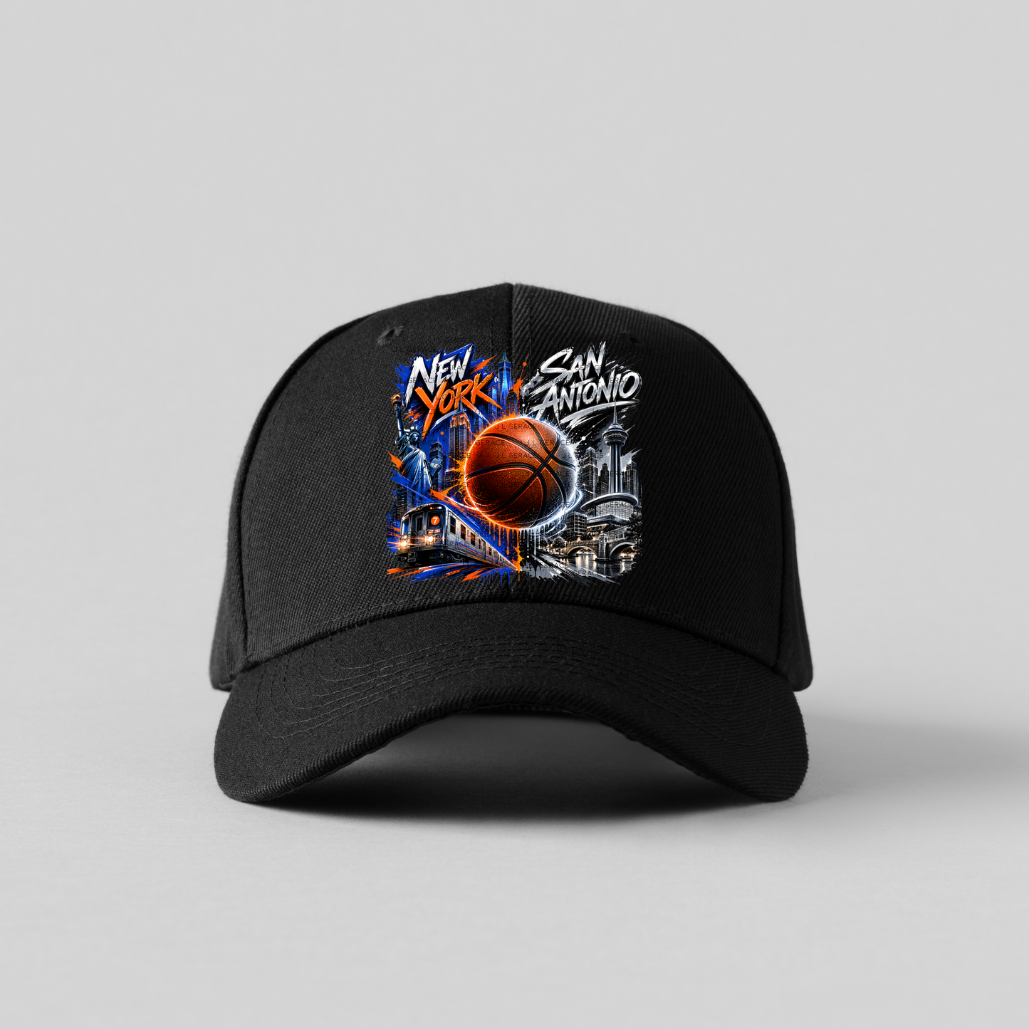 New York vs San Antonio Graffiti Basketball PNG Design