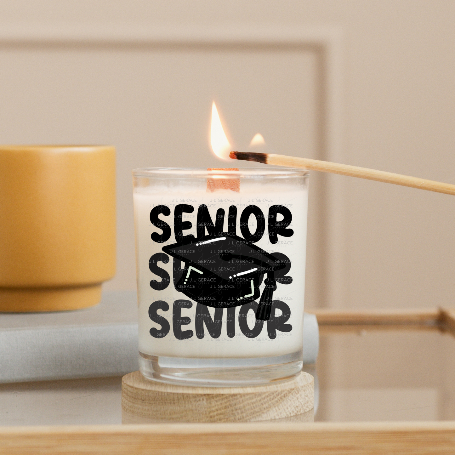 Senior PNG – Black Graduation Cap Lettering Design