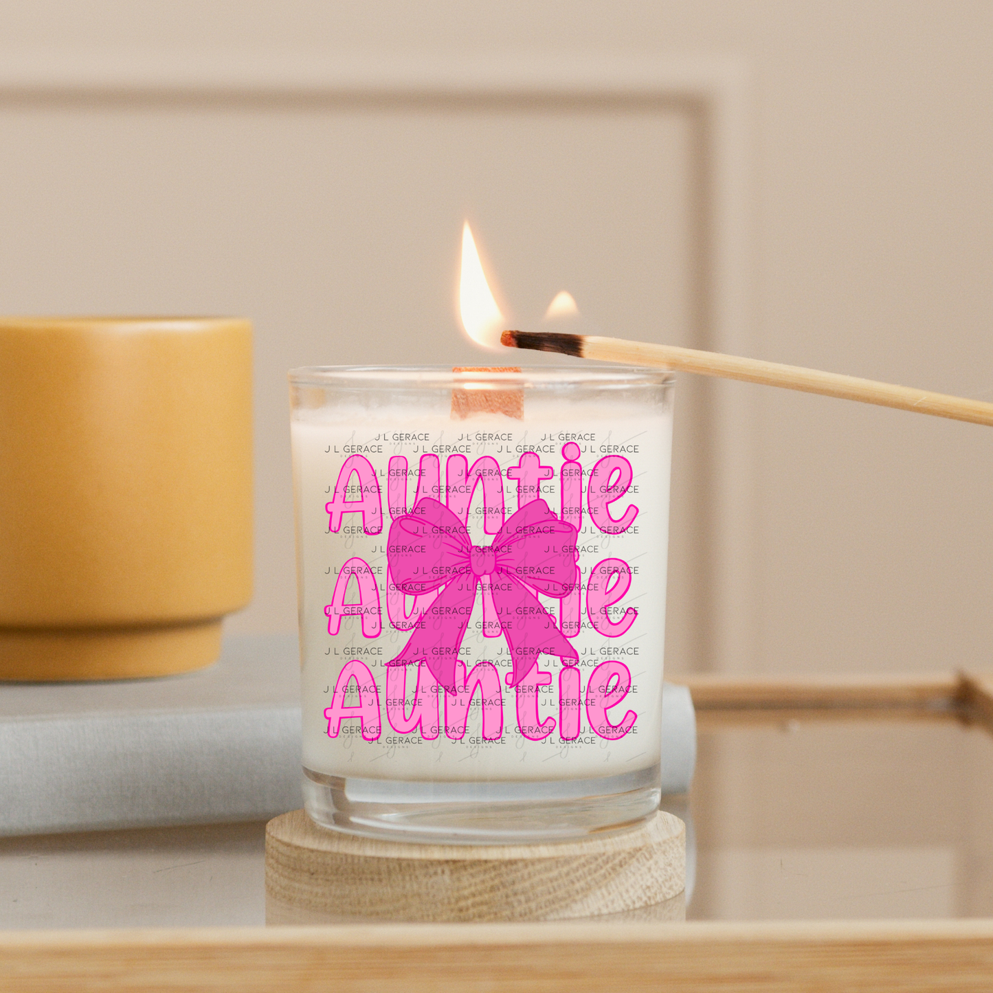 Auntie Bow PNG – Cute Pink Typography Sublimation Design