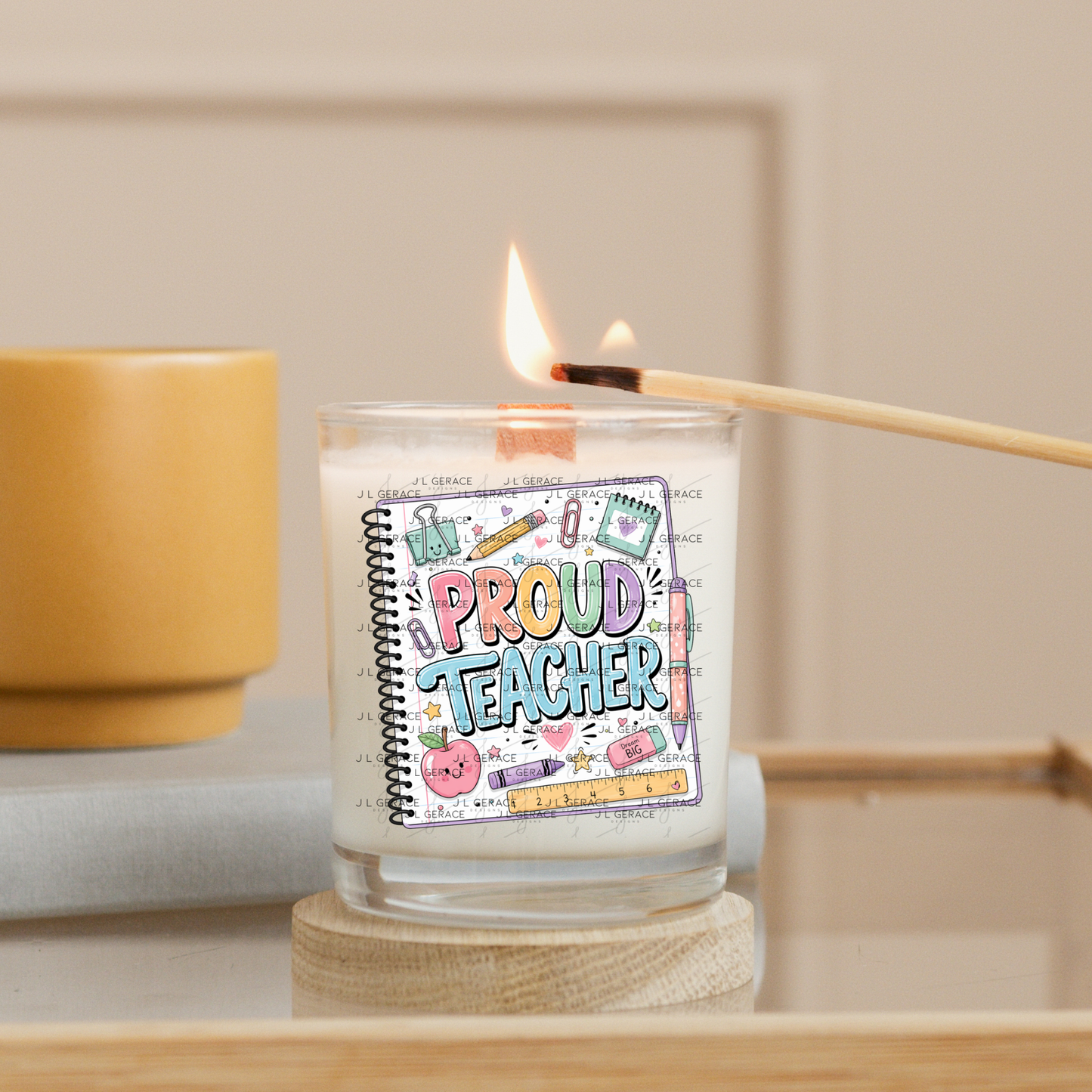 Pastel Proud Teacher Notebook PNG Digital Download