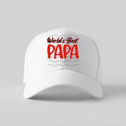 World’s Best Papa PNG – Red Glossy Typography Design
