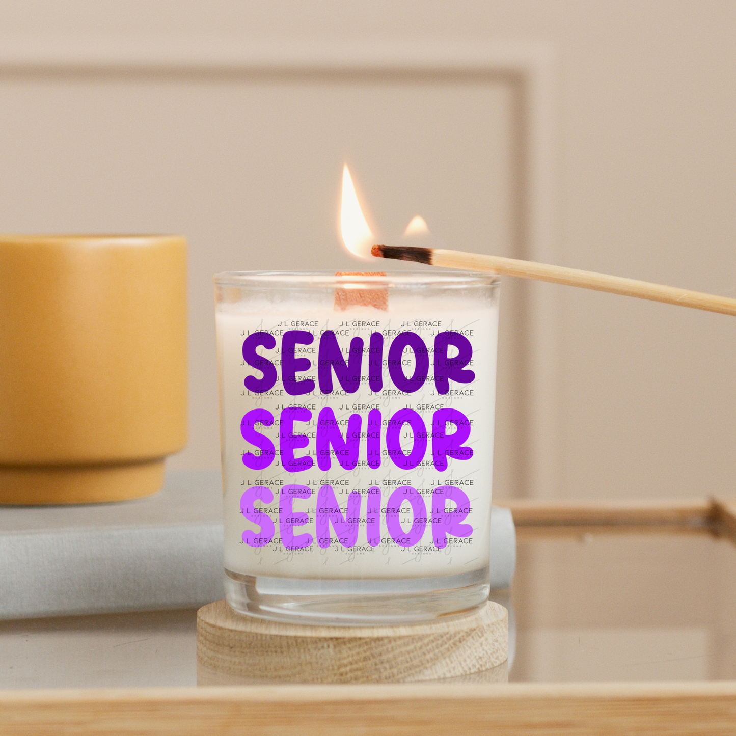 Senior PNG – Purple Gradient Graduation Lettering Design