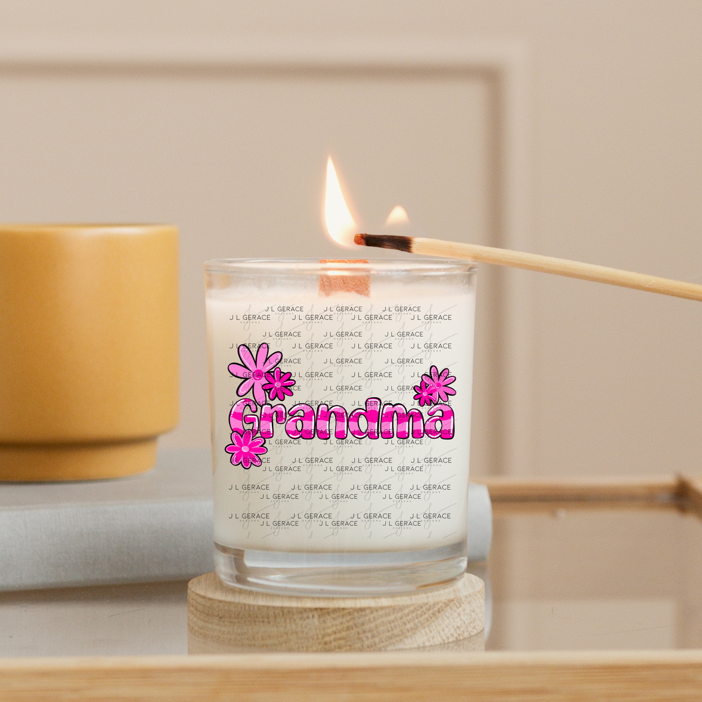 Grandma PNG – Pink Floral Name Sublimation Design