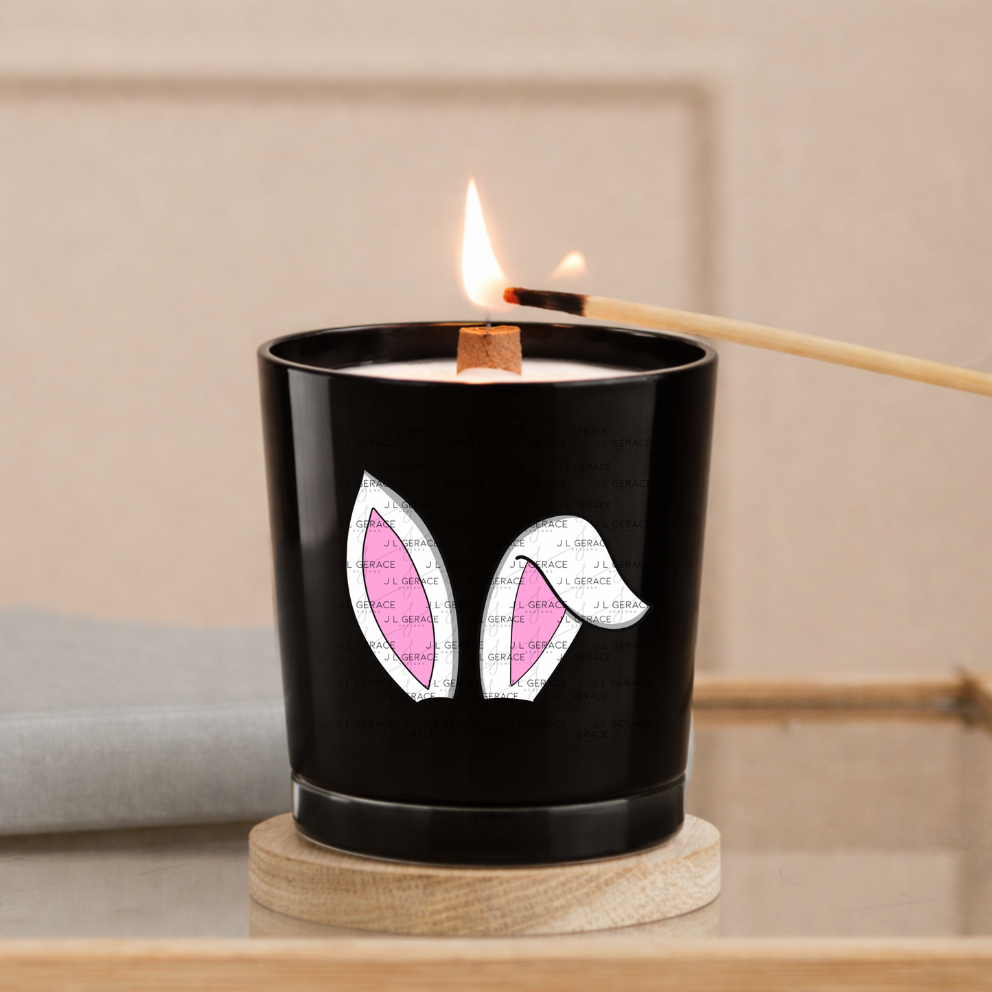 White Easter Bunny Ears Black Outline PNG