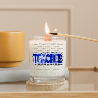 Teacher Dot Lettering Blue PNG Digital Download