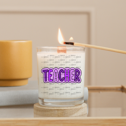 Teacher Dot Lettering Purple PNG Digital Download