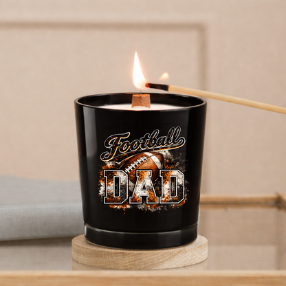 Football Dad PNG – Orange Black Paint Splatter Sports Design with Football