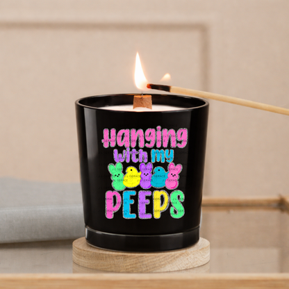 Hanging With My Peeps Clipart Sublimation PNG Glitter Easter Bunny Chick Design