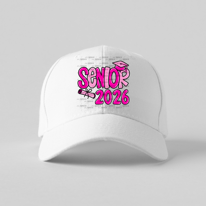 Senior 2026 PNG – Hot Pink Graduation Cap and Diploma Design