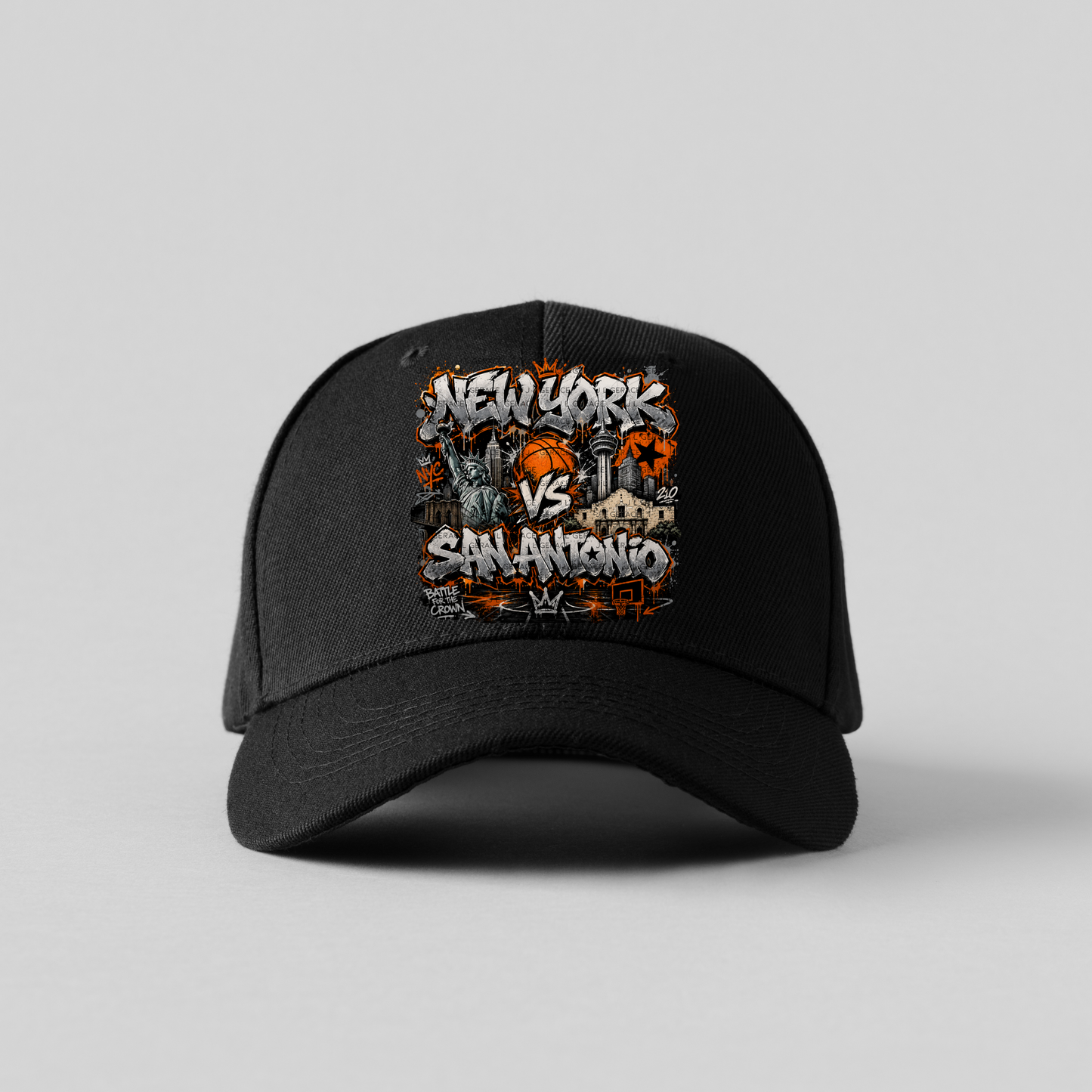 New York vs San Antonio PNG Graffiti Basketball Championship Sublimation Design