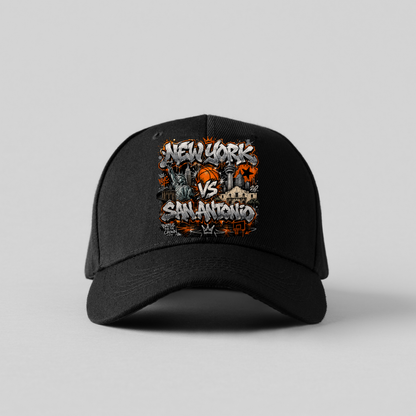 New York vs San Antonio PNG Graffiti Basketball Championship Sublimation Design