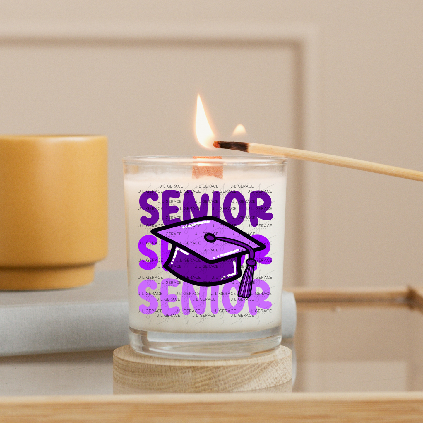 Senior PNG – Purple Graduation Cap Lettering Design