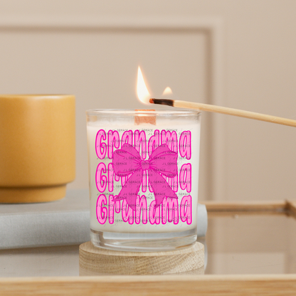 Grandma PNG – Pink Bow Layered Name Sublimation Design