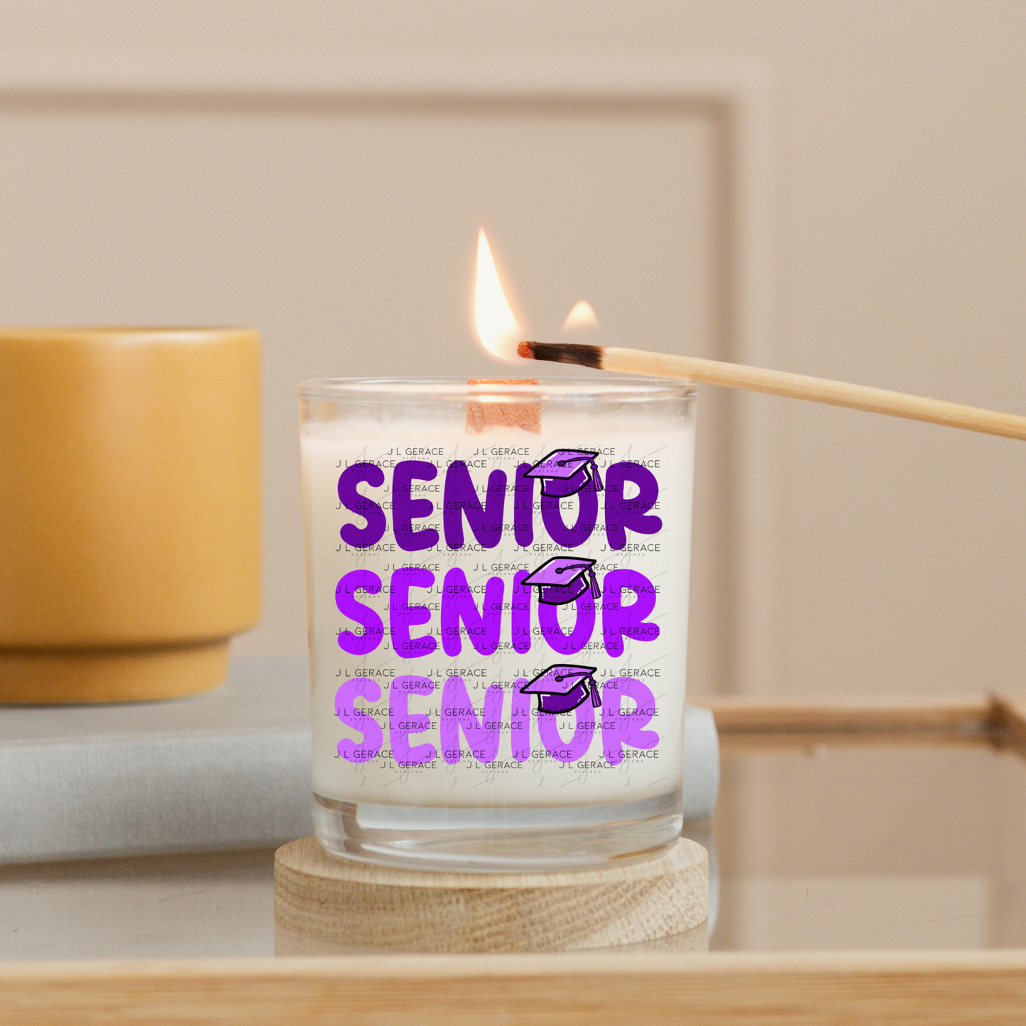 Senior PNG – Purple Graduation Cap Lettering Design