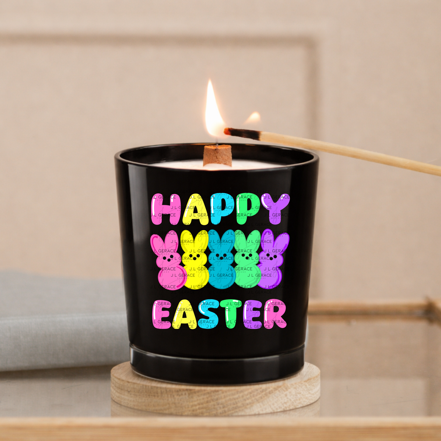 Happy Easter Bunny Clipart Sublimation PNG Peeps Bunny Colorful Design