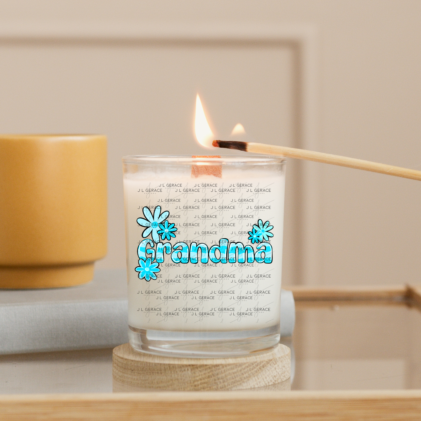 Grandma PNG – Blue Floral Name Sublimation Design