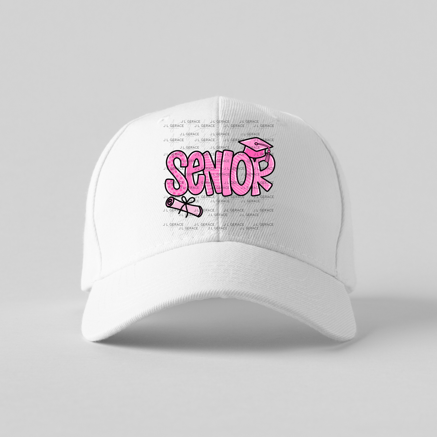 Senior PNG – Pink Pattern Graduation Sublimation Design