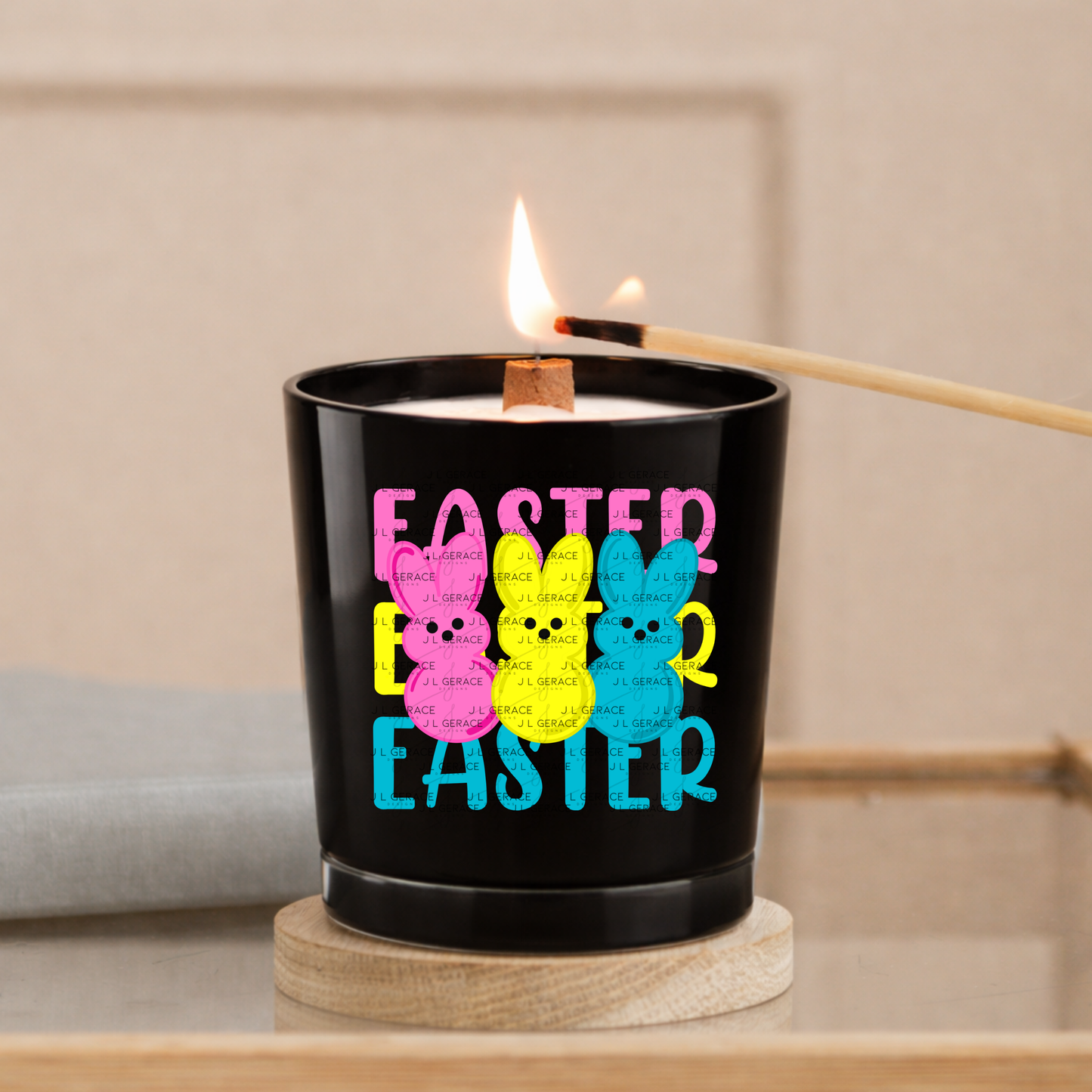 EASTER EASTER EASTER Bunnies Pink - Yellow - Blue PNG