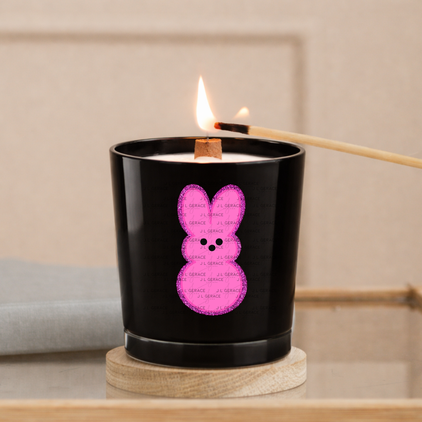 Pink Glitter Bunny Peep Easter Clipart Sublimation PNG